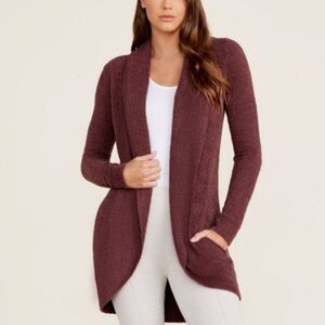 NWOT BAREFOOT DREAMS Burgundy The Cozy Chic Lite Circle Cardigan Sweater